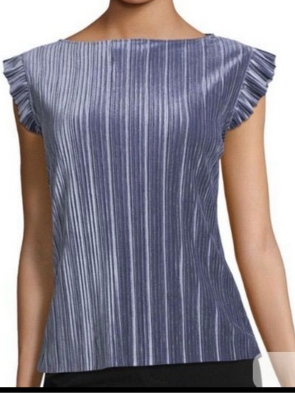 Worthington Womens Ruffled Velvet Top In Mystic Purple New With Tags Size XL
